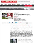 Globe and Mail Newspaper - To Be or Not to Be a Landlord
